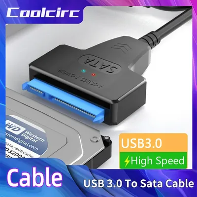 Coolcirc SATA-USB 3.0 케이블 2.5인치 외장형 HDD SSD 하드 드라이브 SATA 어댑터 USB 3.0-Sata III 코드용 최대 6Gbps